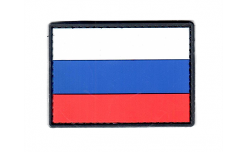 Шеврон Флаг Россия ПВХ 5*7 см кант черный - фото 11544