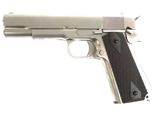 Пистолет пневм. WE-E006B - MEU COLT M1911А1, хром, накладки резина 3243 - фото 12809