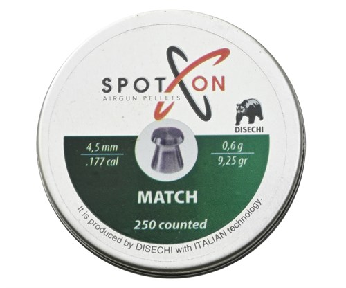 Пуля пневм. SPOTON Match 4,5 мм, 0,60 гр. (250 шт) 3350 - фото 13597