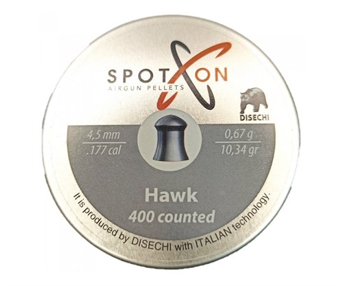 Пуля пневм. SPOTON Hawk 4,5 мм, 0,67 гр. (400 шт) 3705 - фото 13761