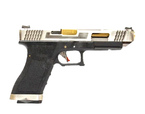 Пистолет WE Glock-34 G-Force, чер, хром слайд, золот. ствол 4450 - фото 15558