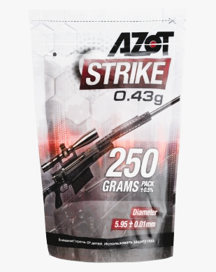 Шары Azot Strike 0,43 белые, 0,25 кг 4538 - фото 15825