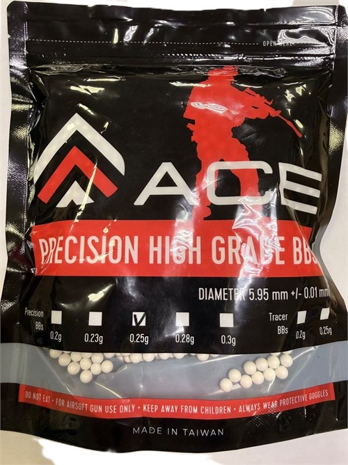 Шары для страйкбола ACE 0,25 г, 4000 штук (1 кг, белые) 4347 - фото 15881