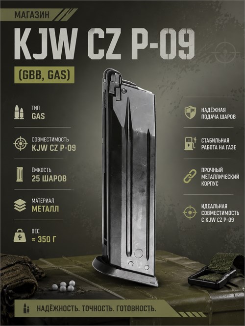 Магазин KJW CZ P-09 (GBB, GAS) 4447