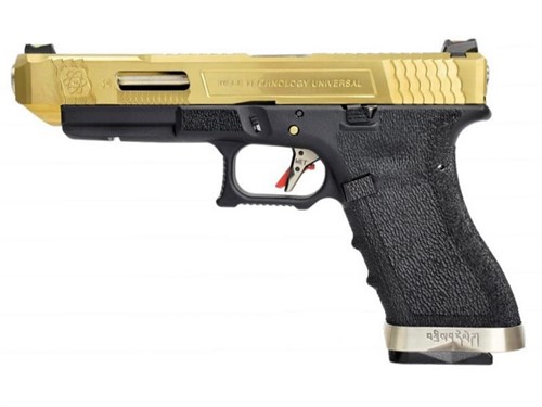 Пистолет пневм. WE GLOCK-34 G-Force металл слайд, GOLD Titanium Version 4934