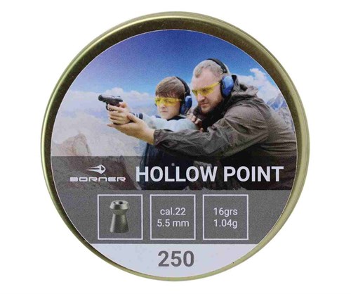 Пуля пневм. Borner "Hollow Point", 4,5 (250 шт.) 0,58гр - фото 8241