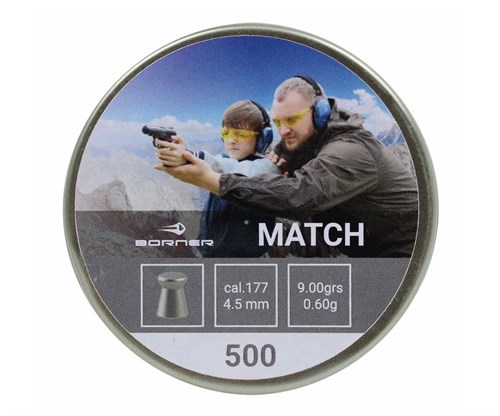 Пуля пневм. Borner " Match", 4,5 (500 шт.) 0,60гр. - фото 8416