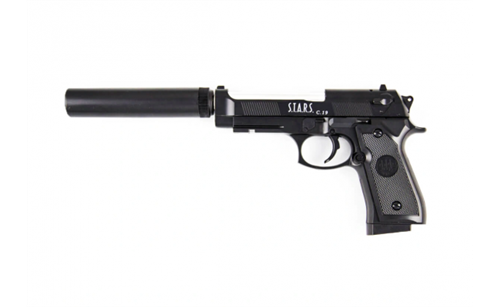 Страйкбольный пистолет C.19+ спринговый с глушителем (Shantou) - фото 8832
