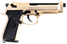 Пистолет пневм. WE BERETTA M92F, позолоченный, металл