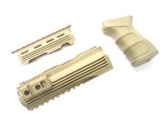 Тактическая рукоятка, RIS цевье и накладка АК нейлон CYMA C.49 TAN