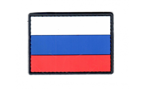 Шеврон Флаг Россия ПВХ 5*7 см кант черный