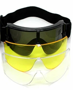 Очки защитные реплика X800 3 линзы (без чехла) черный