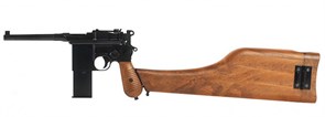 Пистолет WE Mauser 712, увел. магазин, кобура приклад (пластик под дерево) 4094