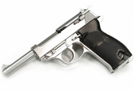 Пистолет пневм.WE WALTHER P38 GBB хром, металл 4442