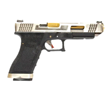 Пистолет WE Glock-34 G-Force, чер, хром слайд, золот. ствол 4450