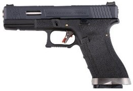 Пистолет WE GLOCK-17 G-Force металл слайд, чер рамка, слайд, хром ствол 1946