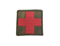 Шеврон Крест красный медика , фон мох 5 см - фото 10490
