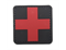 Шеврон Крест красный медика , фон черный PVC - фото 10491