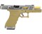 Пистолет WE GLOCK-18 G-Force, авт TAN рамка, хром/слайд, зол ствол 580