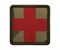 Шеврон Крест красный медика , фон мультикам 5 см - фото 8861